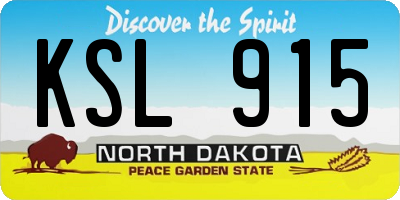 ND license plate KSL915