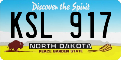 ND license plate KSL917