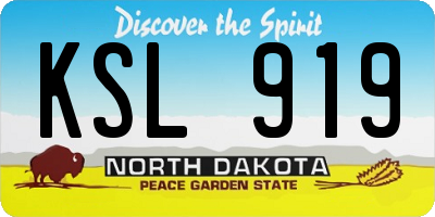 ND license plate KSL919