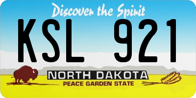 ND license plate KSL921