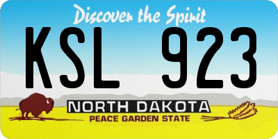 ND license plate KSL923