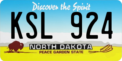 ND license plate KSL924