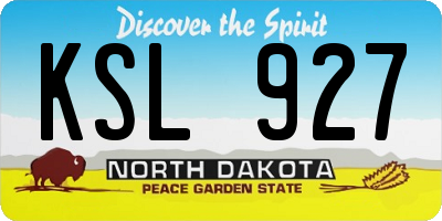 ND license plate KSL927