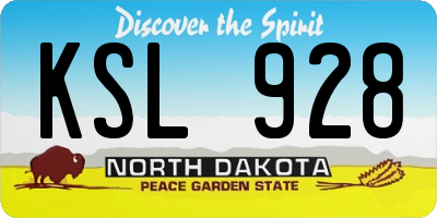 ND license plate KSL928