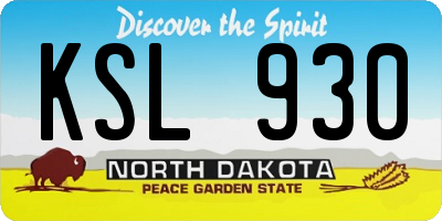 ND license plate KSL930