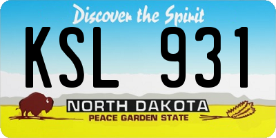 ND license plate KSL931