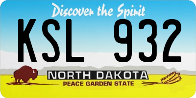 ND license plate KSL932