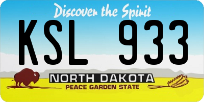 ND license plate KSL933