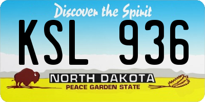 ND license plate KSL936