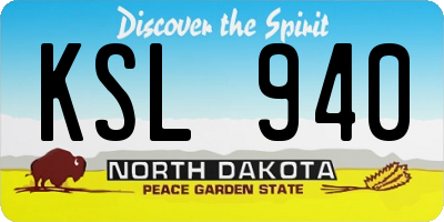 ND license plate KSL940