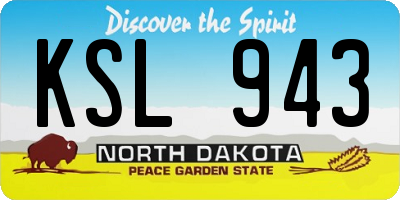 ND license plate KSL943