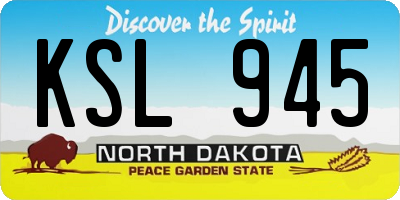 ND license plate KSL945