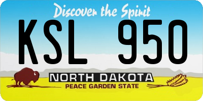 ND license plate KSL950