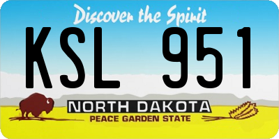 ND license plate KSL951