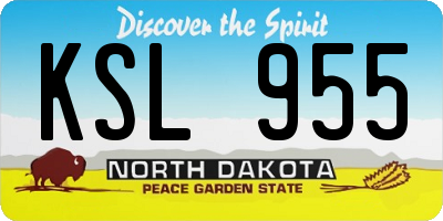 ND license plate KSL955