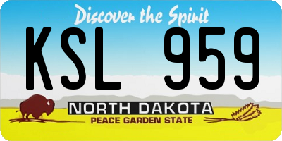 ND license plate KSL959