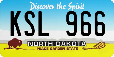 ND license plate KSL966