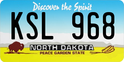 ND license plate KSL968
