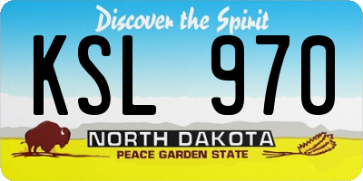 ND license plate KSL970