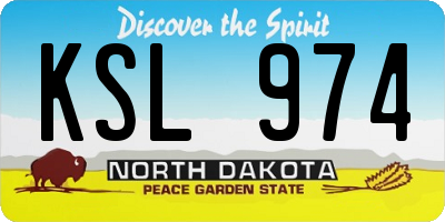 ND license plate KSL974