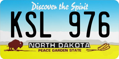 ND license plate KSL976