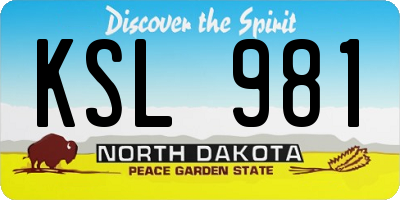 ND license plate KSL981