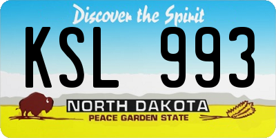 ND license plate KSL993