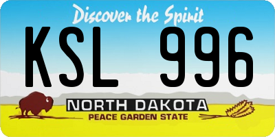ND license plate KSL996