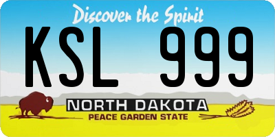 ND license plate KSL999