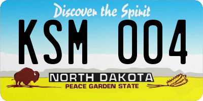 ND license plate KSM004