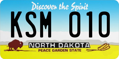ND license plate KSM010