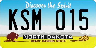 ND license plate KSM015