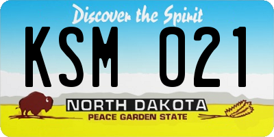 ND license plate KSM021