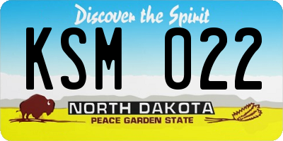 ND license plate KSM022