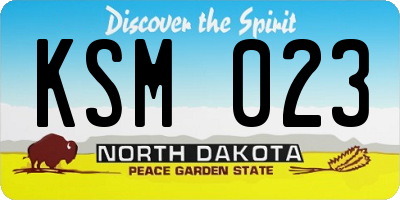 ND license plate KSM023