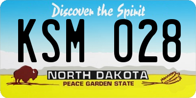 ND license plate KSM028
