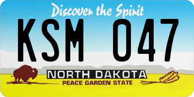 ND license plate KSM047
