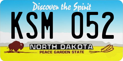 ND license plate KSM052