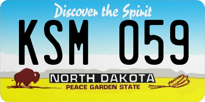 ND license plate KSM059