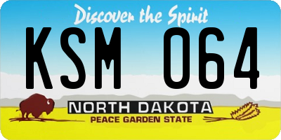 ND license plate KSM064