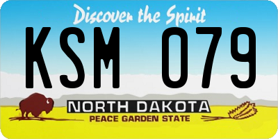 ND license plate KSM079