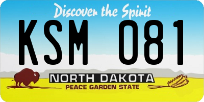 ND license plate KSM081