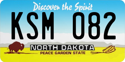 ND license plate KSM082