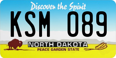 ND license plate KSM089