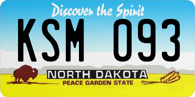 ND license plate KSM093