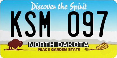 ND license plate KSM097