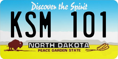 ND license plate KSM101
