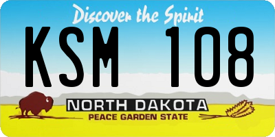 ND license plate KSM108