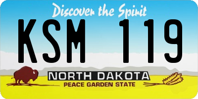 ND license plate KSM119