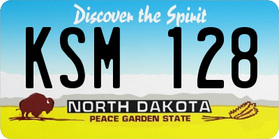 ND license plate KSM128